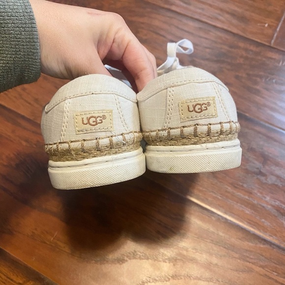UGG Eyan ll white canvas jute sneakers size 7 - Picture 5 of 7